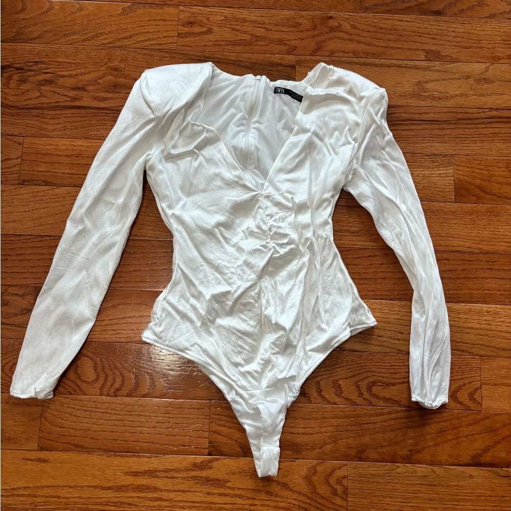 New Zara Padded Shoulder Body Suit
